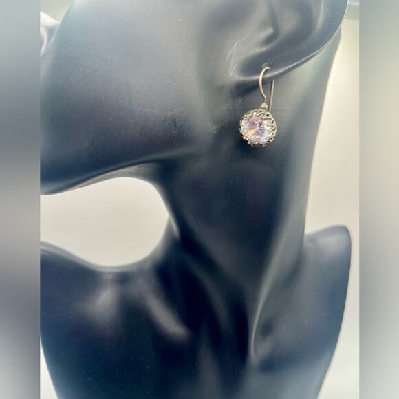 Vintage 925 silver threader crystal earrings - Picture 1 of 6